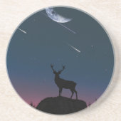 Dessous De Verre En Grès cerfs au clair de lune (Devant)