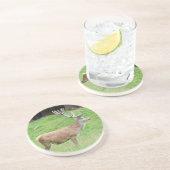 Dessous De Verre En Grès cerfs communs masculins (Côté)