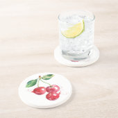 Dessous De Verre En Grès Cerise Fruit Cerises Aquarelle Cuisine grès (Côté)