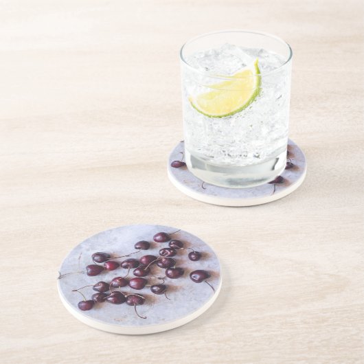 Dessous De Verre En Grès Cerises (Côté)