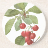 Dessous De Verre En Grès Cerises rouges botaniques (Devant)