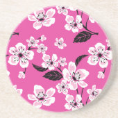 DESSOUS DE VERRE EN GRÈS CERISIER EN FLEURS - SAKURA (ROSE) (Devant)