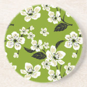 DESSOUS DE VERRE EN GRÈS CERISIER EN FLEURS - SAKURA (THÉ VERT MATCHA) (Devant)