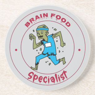 Dessous De Verre En Grès Cerveau Spécialiste alimentaire cerveau zombie