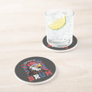 Dessous De Verre En Grès C'est le 4 juillet Bruh Aigle américain Patriote
