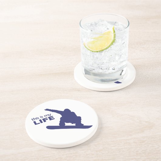 Dessous De Verre En Grès C'Est Ma Vie (Snowboard) (Côté)