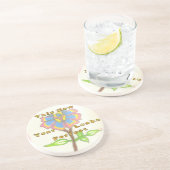 Dessous De Verre En Grès Cette nouvelle année semble parfait floral texte a (Côté)