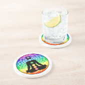 Dessous De Verre En Grès Chakra Lotus Grès Coaster – Art Yoga (Côté)