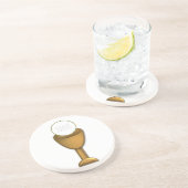 Dessous De Verre En Grès Chalice d'or et hôte - Sainte Communion (Côté)
