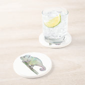 Dessous De Verre En Grès Chameleon à aquarelle mignonne (Côté)