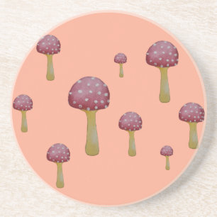 Dessous De Verre En Grès Champignons à taches rouges et blanches