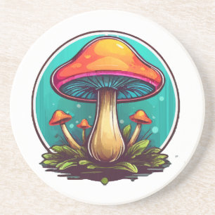 Dessous De Verre En Grès Champignons Magiques Colorés