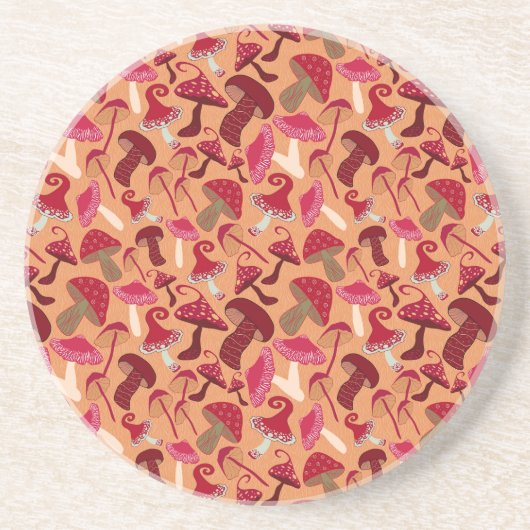 Dessous De Verre En Grès Champignons mignons (Devant)