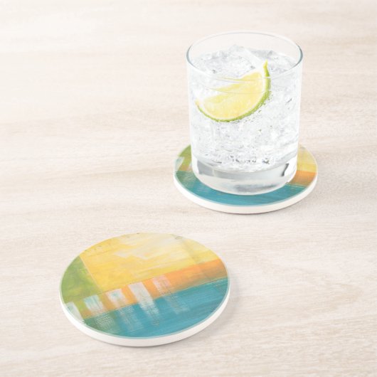 Dessous De Verre En Grès Champs Citrus I (Côté)