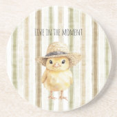 Dessous De Verre En Grès Chapeau de poulet jaune (Devant)