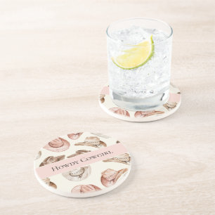 Dessous De Verre En Grès Chapeaux de cowgirl rose crème Western Howdy