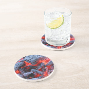 Dessous De Verre En Grès Charbons chauds