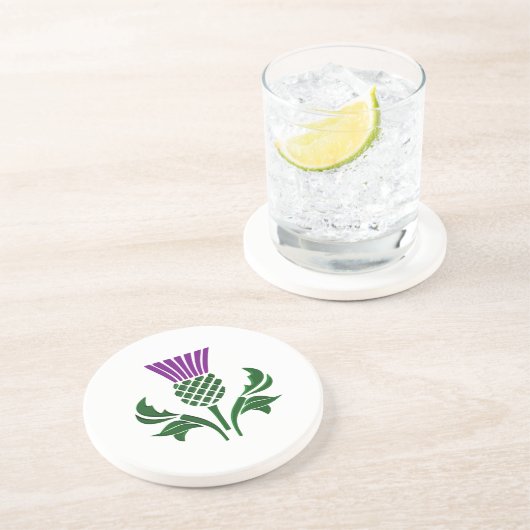 Dessous De Verre En Grès Chardon d'emblème écossais (Côté)