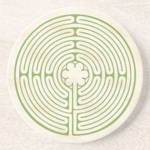 Dessous De Verre En Grès Chartres Labyrinth Green