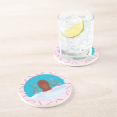 Dessous De Verre En Grès Chasse au bûcher amusant écureuil creuser sur past (Côté)