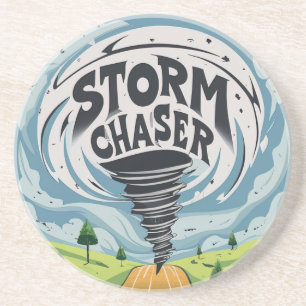 Dessous De Verre En Grès Chasseur de tornades d'orage