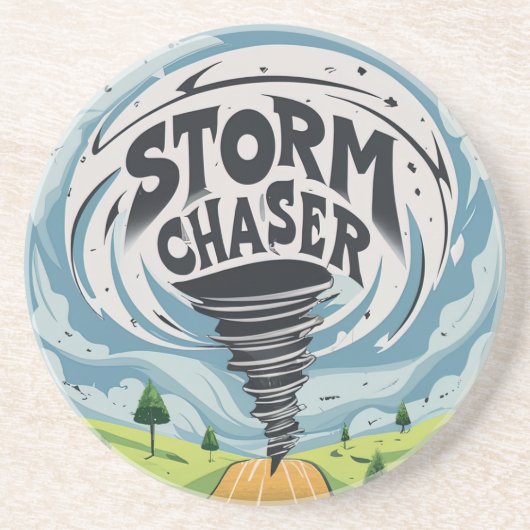 Dessous De Verre En Grès Chasseur de tornades d'orage (Devant)