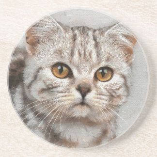 Dessous De Verre En Grès chat