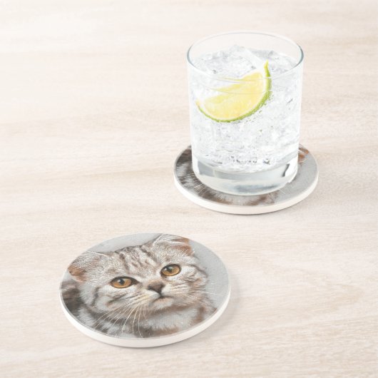 Dessous De Verre En Grès chat (Côté)