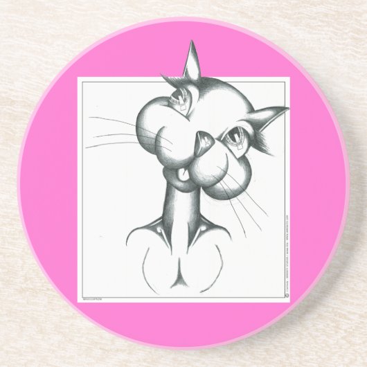 Dessous De Verre En Grès Chat (Devant)