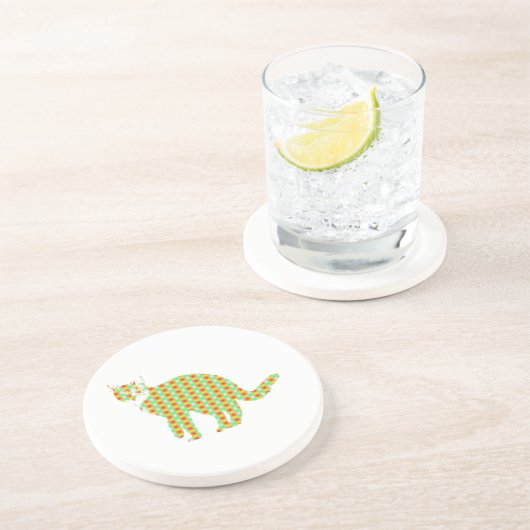 Dessous De Verre En Grès Chat à motifs (Côté)