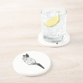 Dessous De Verre En Grès Chat au repos, pause paisible (Côté)