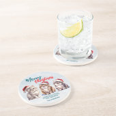 Dessous De Verre En Grès Chat chaton chatte à l'aquarelle mignonne Père Noë (Côté)