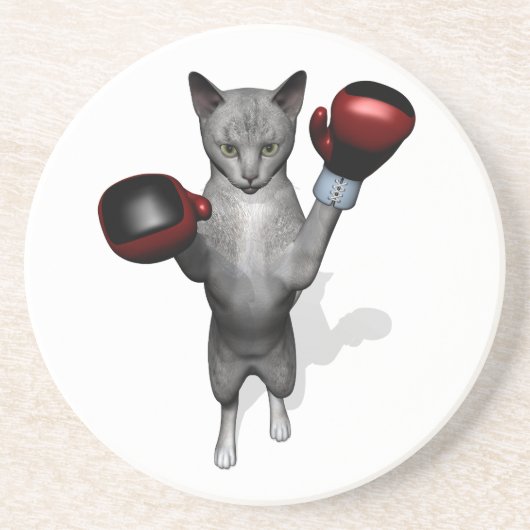 Dessous De Verre En Grès Chat de boîte (Devant)