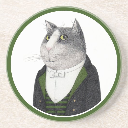 Dessous De Verre En Grès CHAT DE FOOTMAN Dessous de verre de grès rond (Devant)