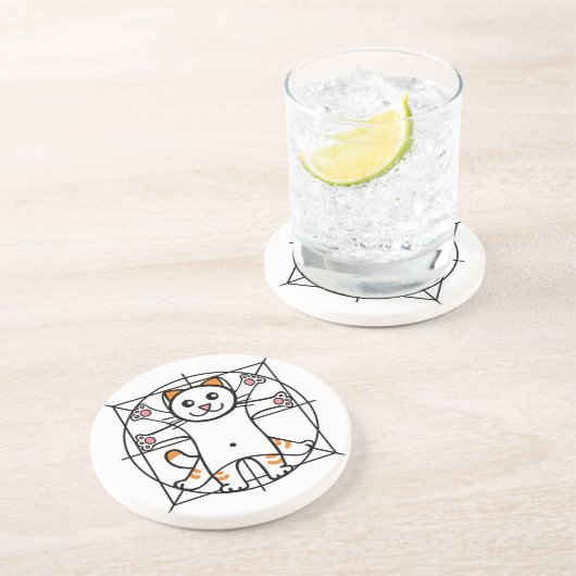 Dessous De Verre En Grès Chat de Vitruve (Côté)