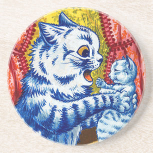 Dessous De Verre En Grès Chat et ses chatons