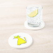 Dessous De Verre En Grès Chat gras jaune (Côté)