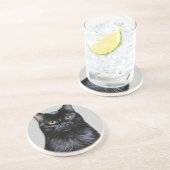 Dessous De Verre En Grès Chat noir (Côté)
