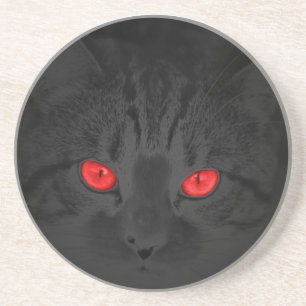 Dessous De Verre En Grès chat noir
