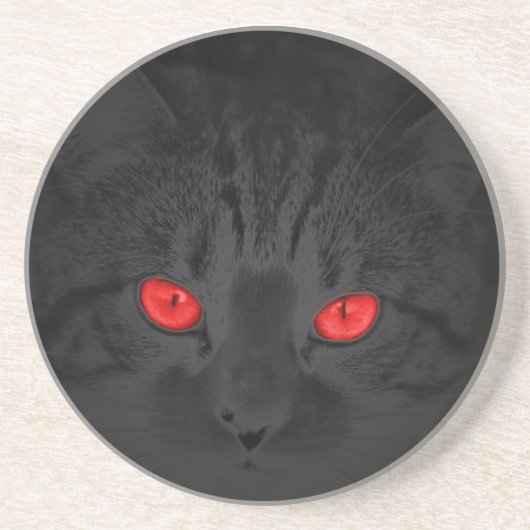 Dessous De Verre En Grès chat noir (Devant)