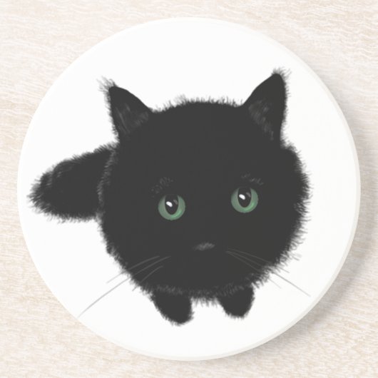 Dessous De Verre En Grès Chat noir (Devant)