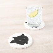 Dessous De Verre En Grès Chat noir (Côté)