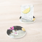 Dessous De Verre En Grès Chat noir et blanc de l'Est (Côté)