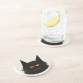 Dessous De Verre En Grès Chat noir grumeux (Côté)