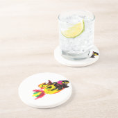 Dessous De Verre En Grès Chat noir Halloween style joie (Côté)