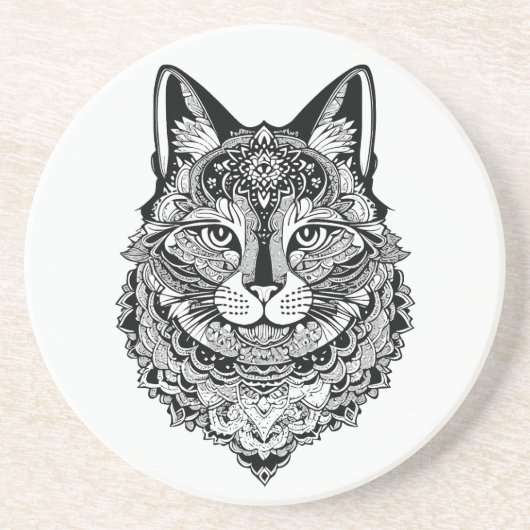 Dessous De Verre En Grès Chat ornemental (Devant)