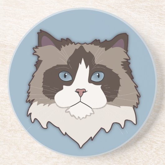 Dessous De Verre En Grès Chat Ragdoll (Devant)