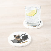 Dessous De Verre En Grès Chat siamois de dessin animé codant (Côté)