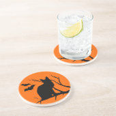 Dessous De Verre En Grès Chat Silhouette Halloween Coaster (Côté)