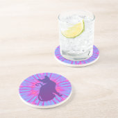 Dessous De Verre En Grès Chat Violet (Côté)